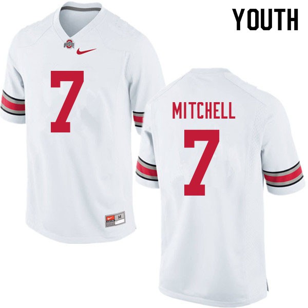 Ohio State Buckeyes #7 Teradja Mitchell Youth Stitch Jersey White OSU3407